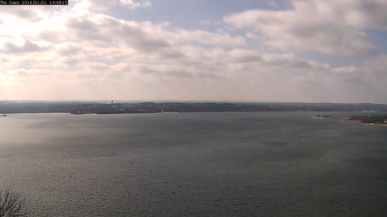 Lake Travis webcam, January 21, 2016 1:55 PM CT