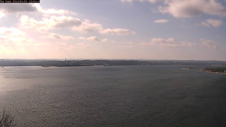Lake Travis webcam, January 21, 2016 2:10 PM CT
