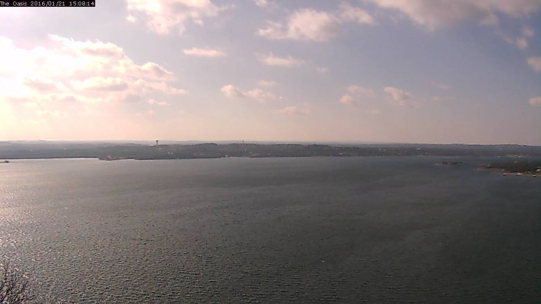 Lake Travis webcam, January 21, 2016 2:15 PM CT