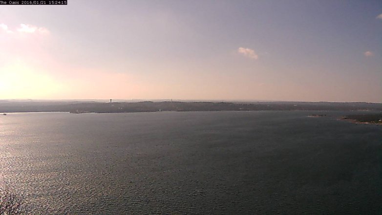 Lake Travis webcam, January 21, 2016 2:30 PM CT
