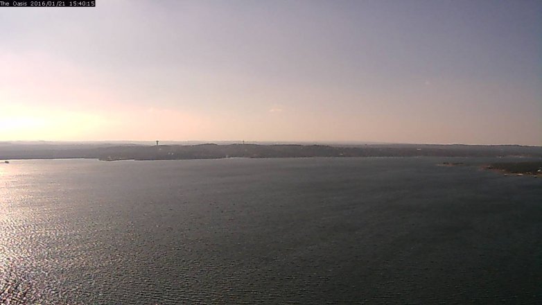 Lake Travis webcam, January 21, 2016 2:45 PM CT