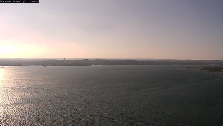 Lake Travis webcam, January 21, 2016 2:55 PM CT
