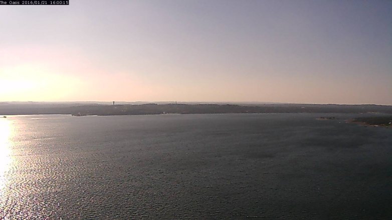 Lake Travis webcam, January 21, 2016 3:05 PM CT