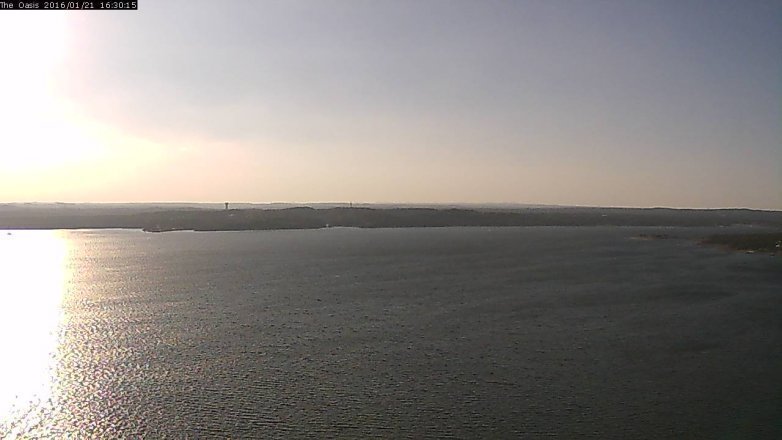 Lake Travis webcam, January 21, 2016 3:40 PM CT
