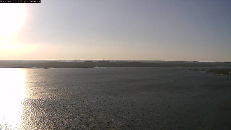 Lake Travis webcam, January 21, 2016 3:50 PM CT