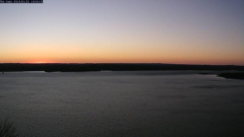 Lake Travis webcam, January 21, 2016 5:10 PM CT