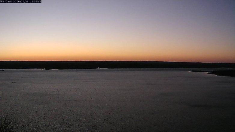 Lake Travis webcam, January 21, 2016 5:15 PM CT