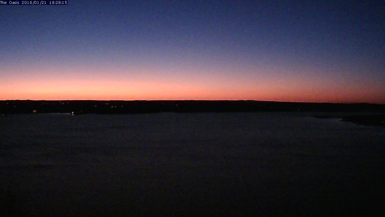 Lake Travis webcam, January 21, 2016 5:35 PM CT
