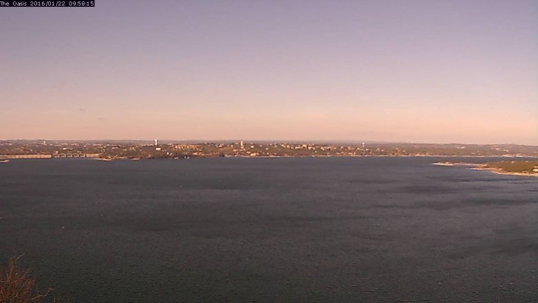 Lake Travis webcam, January 22, 2016 9:05 AM CT
