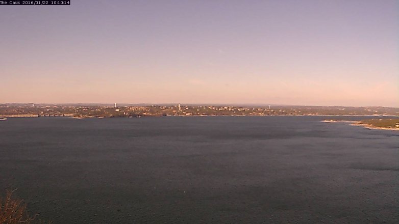 Lake Travis webcam, January 22, 2016 9:15 AM CT