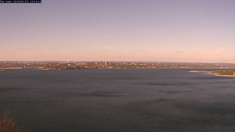 Lake Travis webcam, January 22, 2016 9:20 AM CT