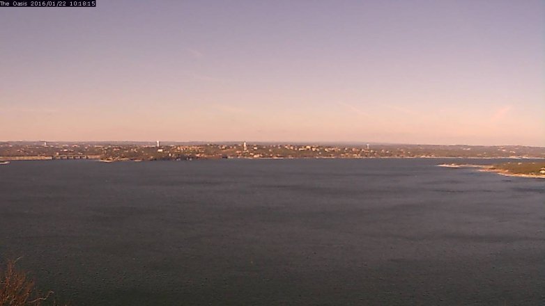 Lake Travis webcam, January 22, 2016 9:25 AM CT