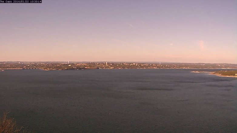 Lake Travis webcam, January 22, 2016 9:35 AM CT