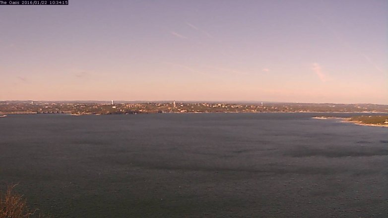 Lake Travis webcam, January 22, 2016 9:40 AM CT