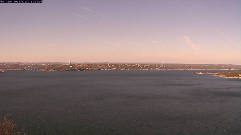 Lake Travis webcam, January 22, 2016 9:45 AM CT