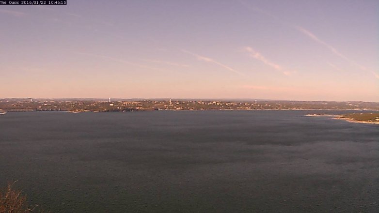 Lake Travis webcam, January 22, 2016 9:50 AM CT