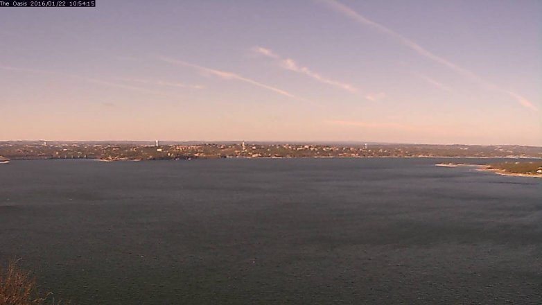 Lake Travis webcam, January 22, 2016 10:00 AM CT