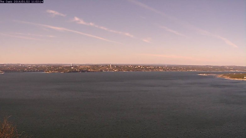 Lake Travis webcam, January 22, 2016 10:10 AM CT