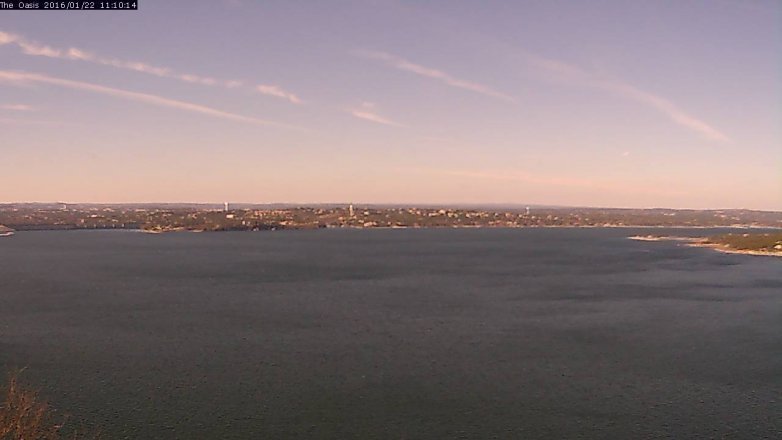 Lake Travis webcam, January 22, 2016 10:15 AM CT