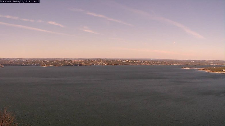 Lake Travis webcam, January 22, 2016 10:20 AM CT