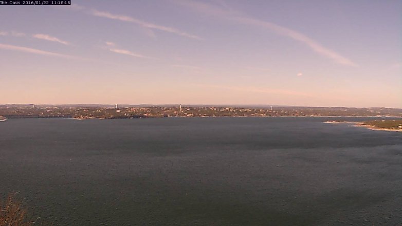 Lake Travis webcam, January 22, 2016 10:25 AM CT