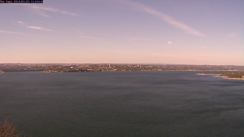 Lake Travis webcam, January 22, 2016 10:30 AM CT