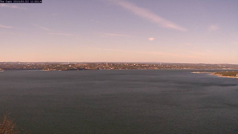Lake Travis webcam, January 22, 2016 10:35 AM CT