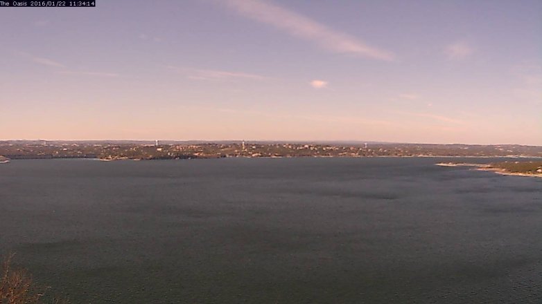 Lake Travis webcam, January 22, 2016 10:40 AM CT
