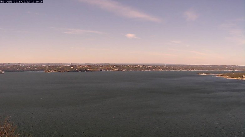 Lake Travis webcam, January 22, 2016 10:45 AM CT