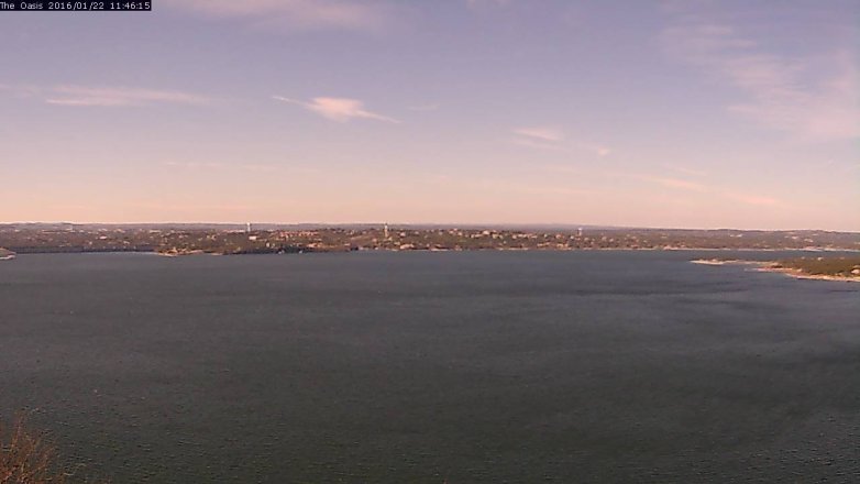 Lake Travis webcam, January 22, 2016 10:55 AM CT