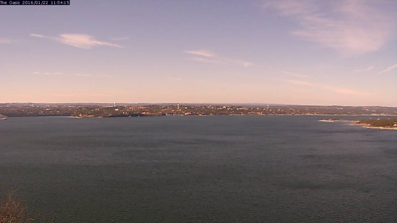 Lake Travis webcam, January 22, 2016 11:00 AM CT