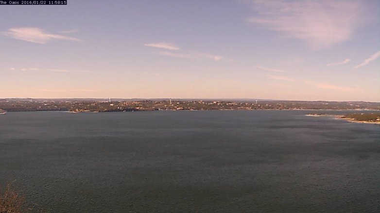 Lake Travis webcam, January 22, 2016 11:05 AM CT