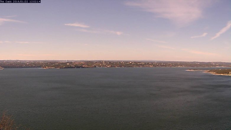 Lake Travis webcam, January 22, 2016 11:10 AM CT