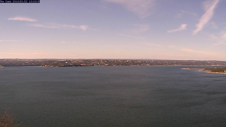 Lake Travis webcam, January 22, 2016 11:15 AM CT