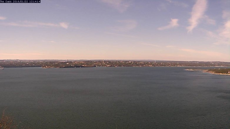 Lake Travis webcam, January 22, 2016 11:20 AM CT