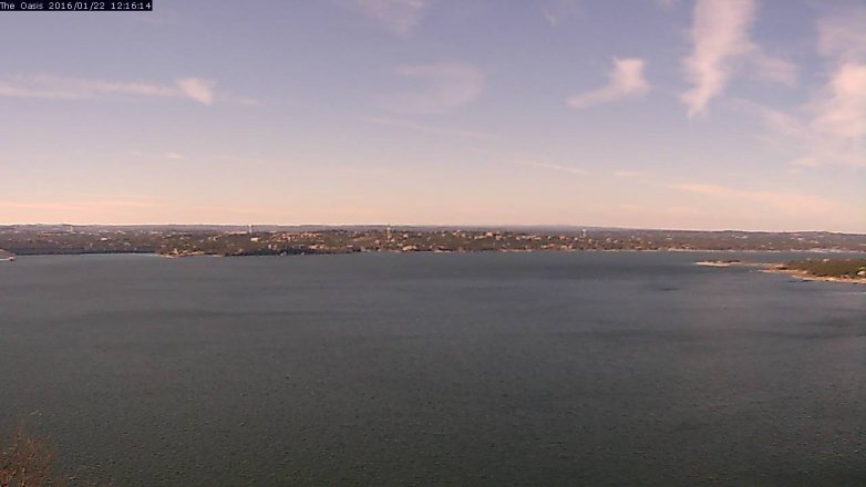 Lake Travis webcam, January 22, 2016 11:25 AM CT
