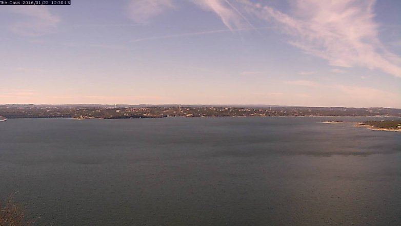 Lake Travis webcam, January 22, 2016 11:35 AM CT