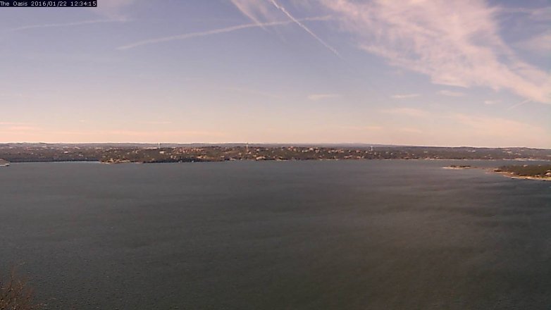 Lake Travis webcam, January 22, 2016 11:40 AM CT