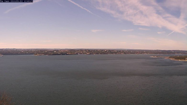Lake Travis webcam, January 22, 2016 11:45 AM CT