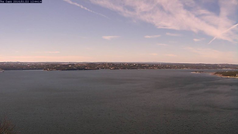 Lake Travis webcam, January 22, 2016 11:50 AM CT