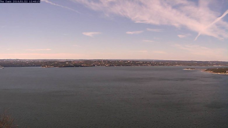 Lake Travis webcam, January 22, 2016 11:55 AM CT