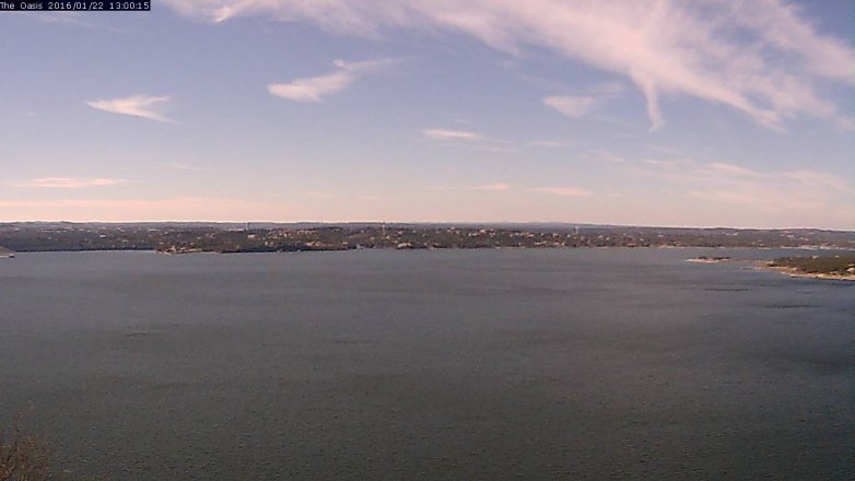 Lake Travis webcam, January 22, 2016 12:05 PM CT