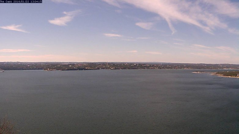 Lake Travis webcam, January 22, 2016 12:10 PM CT