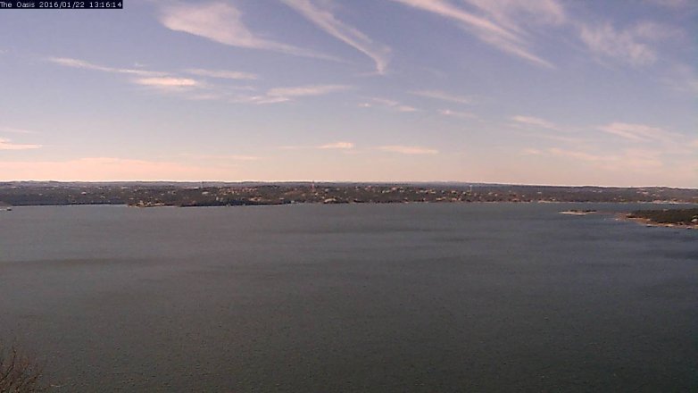 Lake Travis webcam, January 22, 2016 12:20 PM CT