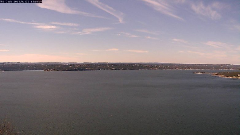 Lake Travis webcam, January 22, 2016 12:25 PM CT