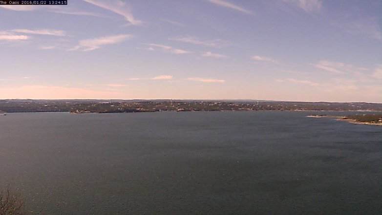 Lake Travis webcam, January 22, 2016 12:30 PM CT