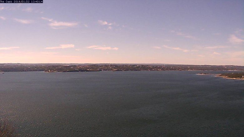 Lake Travis webcam, January 22, 2016 12:45 PM CT