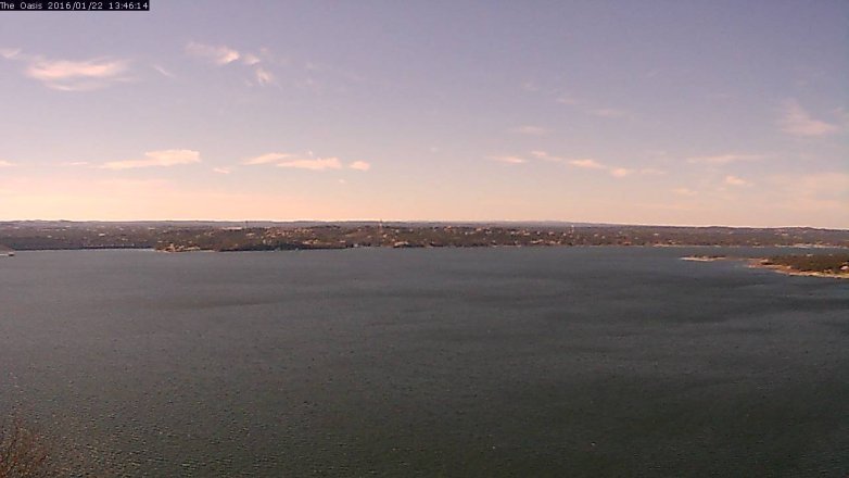 Lake Travis webcam, January 22, 2016 12:55 PM CT