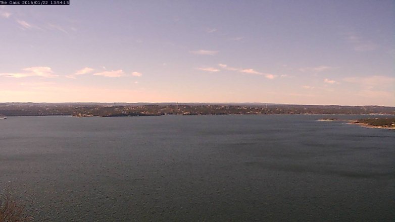 Lake Travis webcam, January 22, 2016 1:00 PM CT