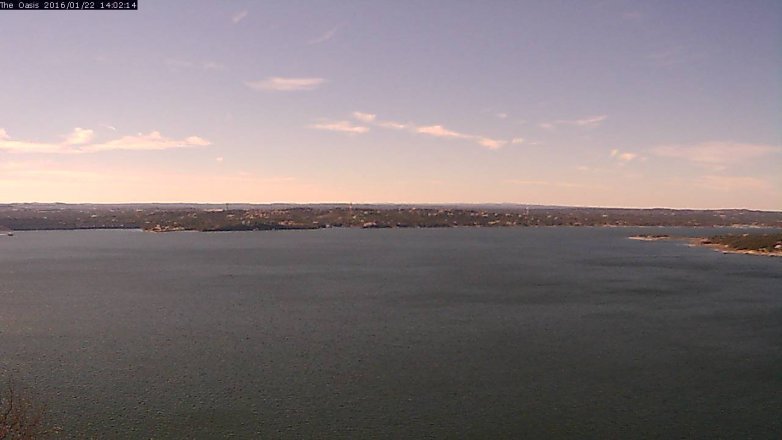 Lake Travis webcam, January 22, 2016 1:10 PM CT